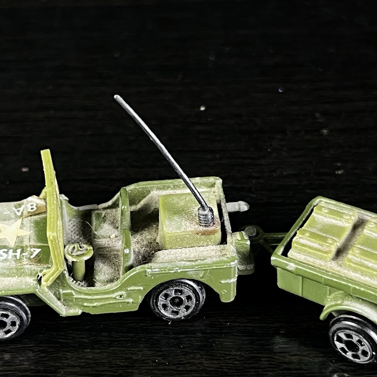 Vintage Zylmex T432 US Army Military Jeep With Trailer MASH