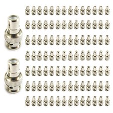 100pcs BNC Male To RCA Female Jack Straight CCTV Connector Adapter Nickel Plated