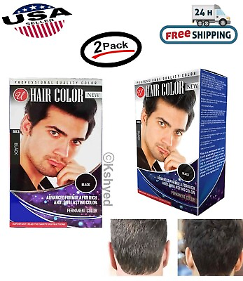 #ad #ad Men#x27;s Hair and Beard Black Color Dye Permanent Professional in 5 Minute 2 Pack $11.99