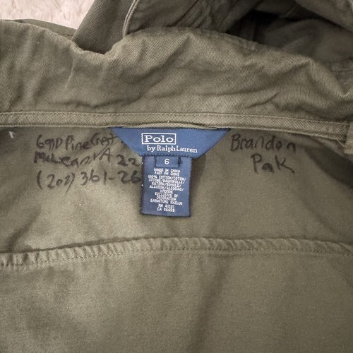 Polo Ralph Lauren Multi Pocket Utility Military Jacket Khaki Green Youth Size 6 - Picture 6 of 11