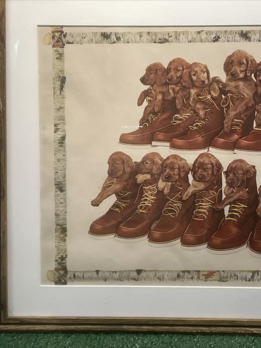 Vintage Red Wing IRISH SETTER PUPPIES Shoes Boots STORE SIGN
