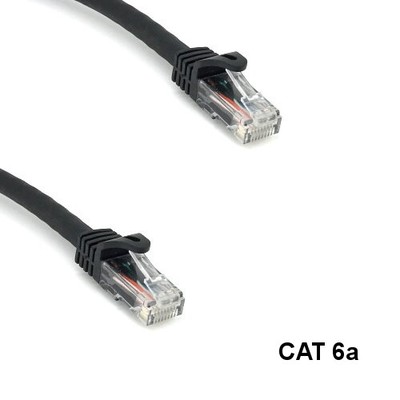 Kentek Black 50' Cat6A UTP Ethernet Patch Cord 10Gbps 600MHz Router Switch Panel