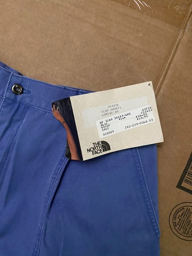 Vintage Womens The North Face Hiking Cotton Shorts NF Seam Size 14 Blue New NWT - Picture 2 of 7