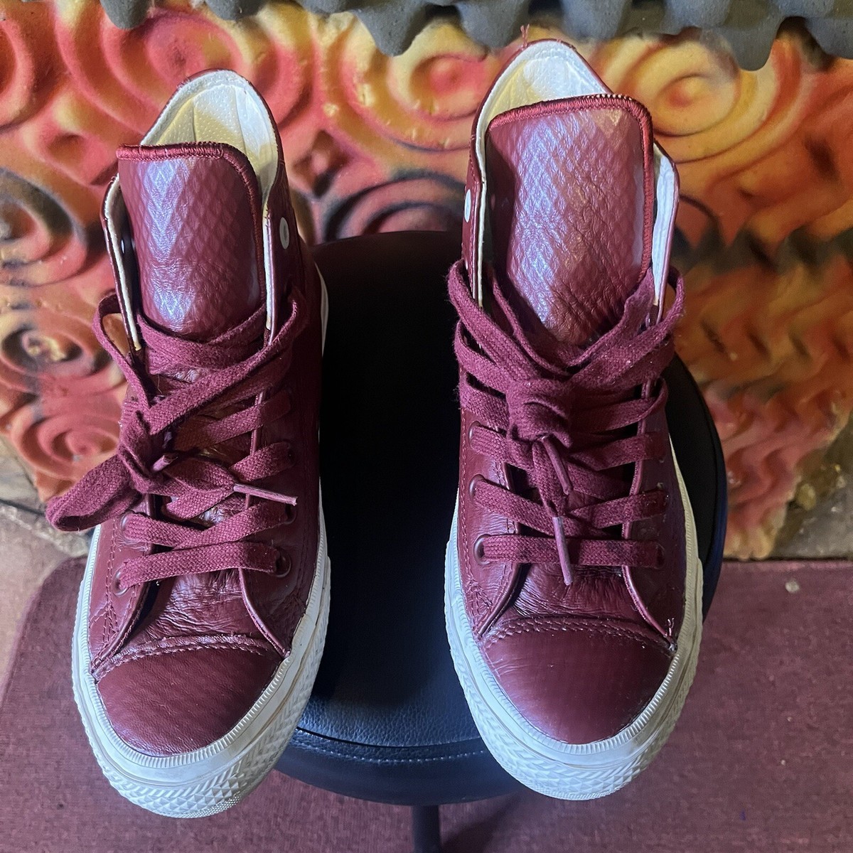 Converse Chuck Taylor II Hi 'Red Block' Leather Sneakers Converse Chuck Taylor II Hi 'Red Block' Leather Sneakers