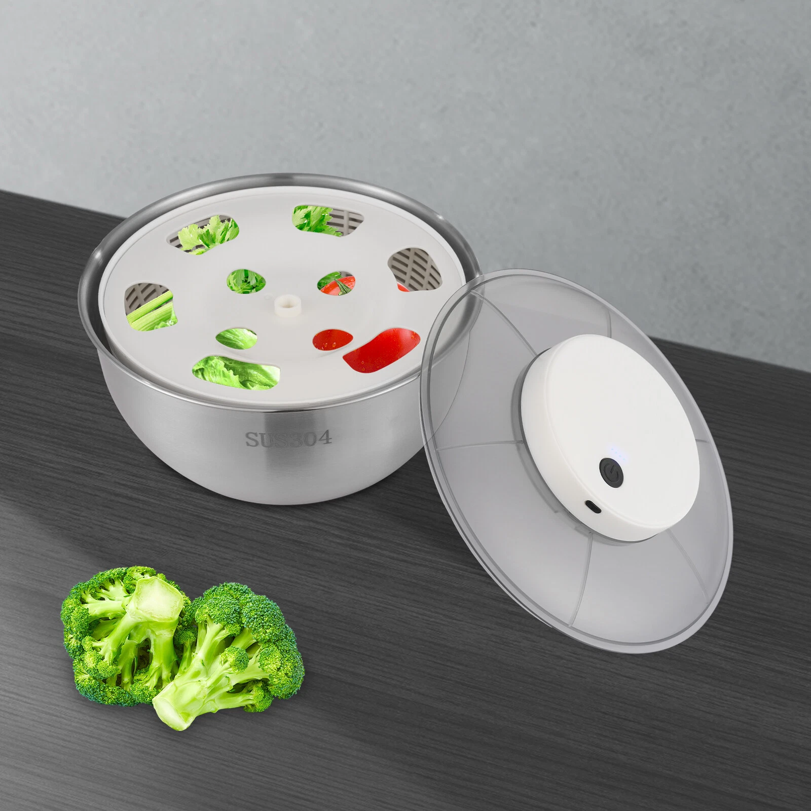 USB Rechargeable Salad Spinner, Electric Lettuce Vegetable Dryer Dehydrator
Opens in a new window or