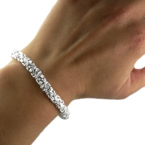 Sterling Silver Las 7 5 Inch Byzantine Bracelet Excellent Value Image Is Loading Sterling Silver Las 7 5 Inch Byzantine Bracelet