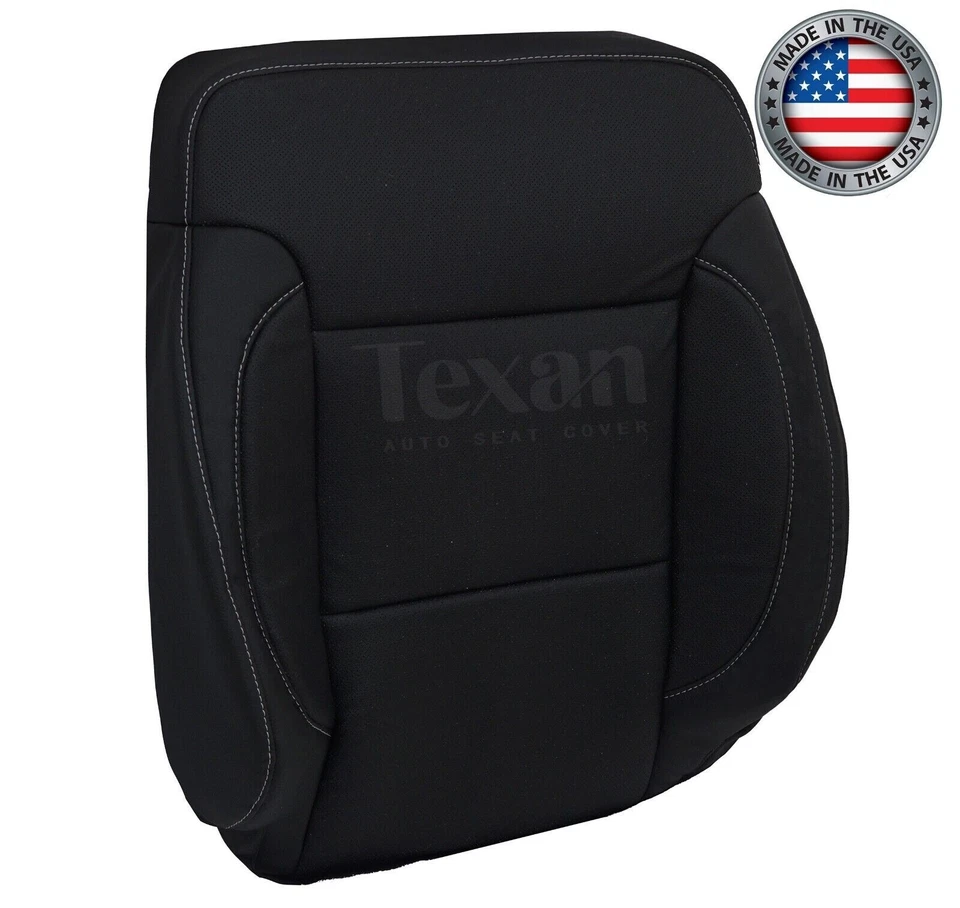 For 2016 2017 GMC Yukon Yukon XL Passenger Lean Back Perforated Seat Cover Black - Image 2 of 4