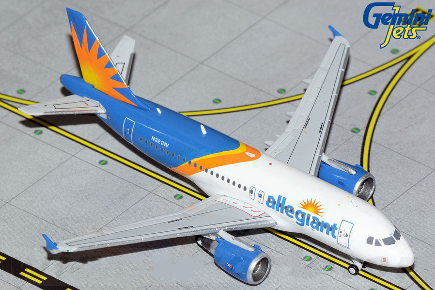 1:400 GeminiJets Allegiant AIRBUS A319 Passenger Airplane Diecast