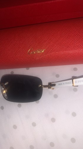 Cartier CT0046s 004 Gold White/Brown-Gold Mirror Sunglasses - Picture 2 of 5