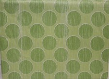 FLANNEL BACK VINYL TABLECLOTH 52" x 104" 8-10 ppl GREEN CIRCLES ON GREEN by AP