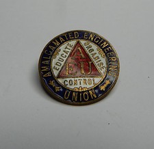 Amalgamated Engineering Union 3 colour Enamel Badge Fattorini and sons