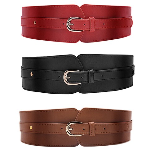 Cintura Larga Alla Moda Per Donna Cintura In Vita Nera Con Elastico Regalo + - Imagen 15 de 18