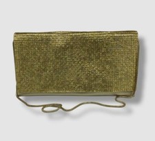  145 Neiman Marcus Women's Gold Beaded Clutch Purse Bag