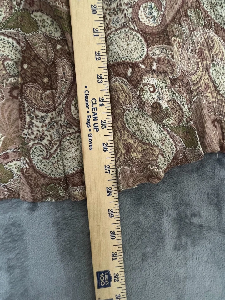 Saia Midi Feminina Soft Touch Pequena Multi Toda Parte Paisley Babado Bainha Puxar - Imagem 4 de 4