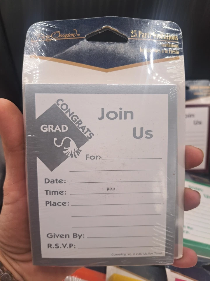 Fill-In Graduation Invitations Grad Party NIP 25ct With Envelopes Choose Color - Image 4 of 4