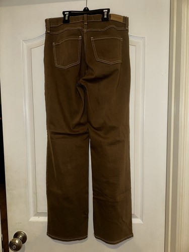 Abercrombie Kids Girls High Rise Wide Leg Brown Jeans Size 17/18 Regular - Picture 2 of 5