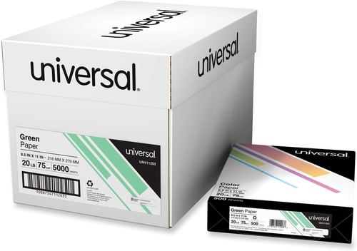 Deluxe Colored Paper, 20 Lb Bond Weight, 8.5 X 11, Green, 500/Ream