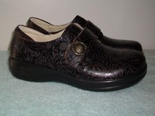 New Women's Alegria Joleen Molasses Tooled Brown Comfort Loafers 36M US 6-6.5