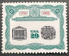 Scott#: 2630 - NY Stock Exchange 29¢ 1992 ABC single stamp MNHOG