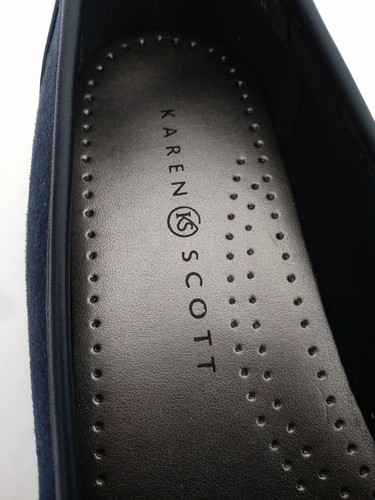 Karen Scott Jazyy Womens Vegan Blue Silver Cutouts Flats Slip On Driving Moc 8 M - Bild 8 von 9