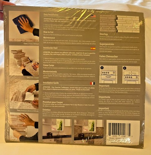 Decor Peel and Stick Mosaics Moon Long Hex faux tiles 5 pack - Picture 3 of 6