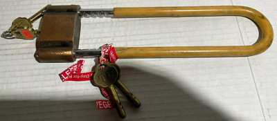 Vintage Talin Lock Long Shackle Adjustable Padlock with Keys