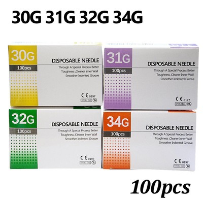 30G-34G Painless Piercing Syringe Needle Clear Tip Cap Glue Injection Tool 1.5mm