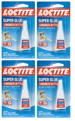 4 New LocTite Super Glue Wood Leather Rubber Paper Ceramic Plastics