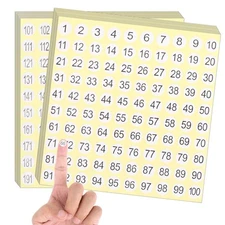 15 Sheets 1-200 Small Number Stickers Round Self-Adhesive Consecutive Stickers