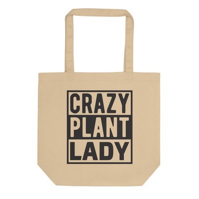 Crazy Plant Lady Graphic Print Tote Bag Funny Plant Mom Gift