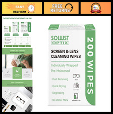 200 Pre-Moistened Lens Cleaning Wipes - Individually Wrapped for Eyeglasses, Scr