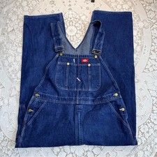 Dickies Men's Blue Denim workwear Overalls 40x32 Carpenter