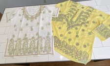 2 Bollywood Indian Women s Chikankari Kurta Kurti Top Tunic Blouses Ray/Cotton