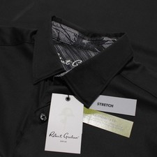 Robert Graham NWT Man Cave Casual Button Down Shirt Size L Classic Fit in Black