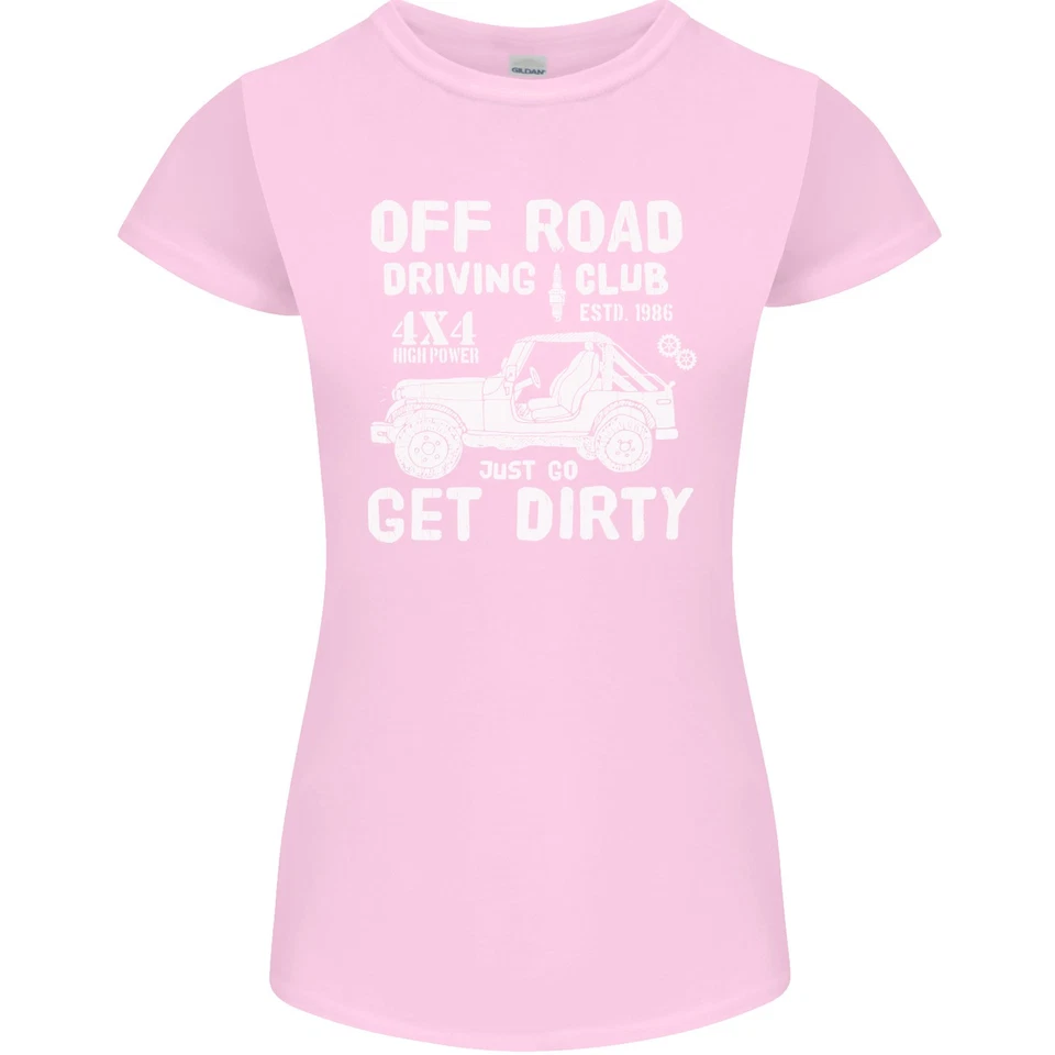Tout Terrain Conduite Club Attraper Sale 4x4 Drôle Femmes Petite Coupe T-Shirt - Photo 4/4
