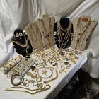 Vtg Lot 175 Pc Trifari Brooch Earrings Monet Avon Signed Unsign All GOLD TONE