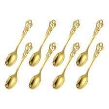 8 Pcs Ice Tea Spoon, 5 Inch Stainless Steel Cocktail Stirring Spoons, Gold