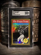 Hank Aaron SGC 10 GEM MINT 2025 Topps Heritage Gold Chrome Refractor All-Star 50
