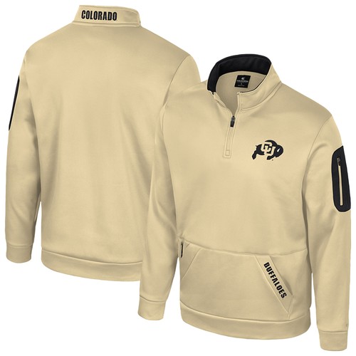 Chaqueta polar para hombre Coliseo dorado Colorado Buffaloes mainframe cuarto cremallera