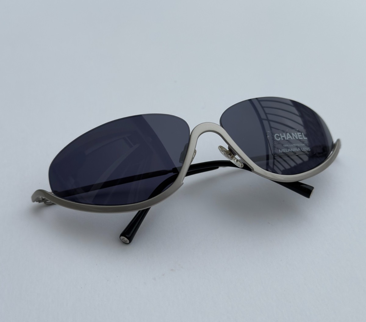 Rare Vintage Y2K CHANEL SPORT 4004 CC Side Logo Sunglasses Purple