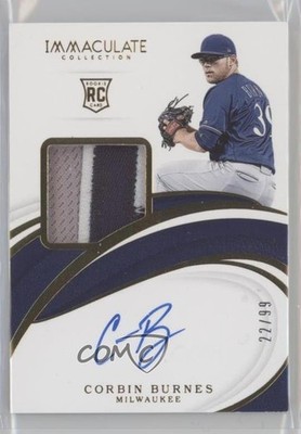 2019 Panini Immaculate 22/99 Corbin Burnes #15 RPA Rookie Patch Auto RC 0u7k