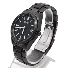 Seiko 7B72-0AC0 SAGA169 Date Stainless Steel Solar Mens Watch Authentic Working