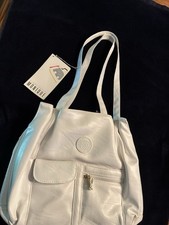New Stone Valley Monique White Leather Shoulder Tote Bag Purse
