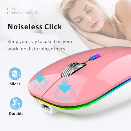 LED Wireless Mouse, G12 Slim Rechargeable Silent 2.4G Portable USB Optical Co... - Picture 3 of 8