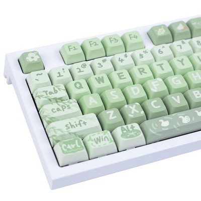 GEKUCAP PBT 133 Keys Anime Keycaps, Matcha Green Dye-Sublimation Customized Cute