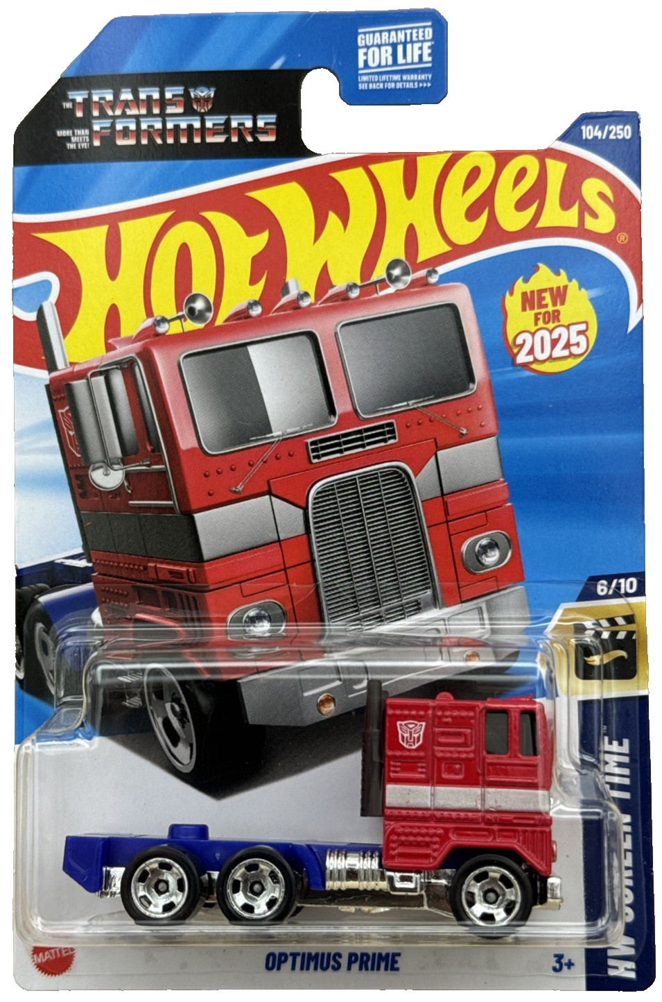 Hot Wheels 2025 HW Screen Time 6/10 Transformers Optimus Prime New For 2025