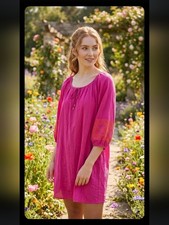 The Pioneer Woman Embroidered Pink Short Sleeve Dress Women's Sz XXXL