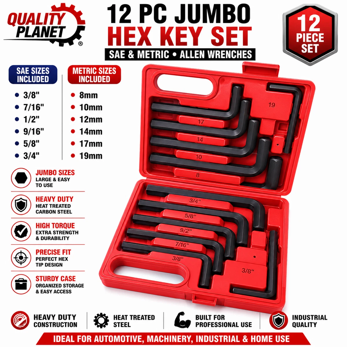 Allen & Hex Hand Wrenches Hex 12 Pieces for sale | eBay