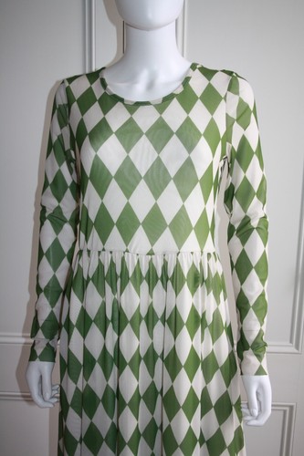 Baum Und Pferdgarten Green Harlequin Mesh Dress, M - Picture 12 of 15