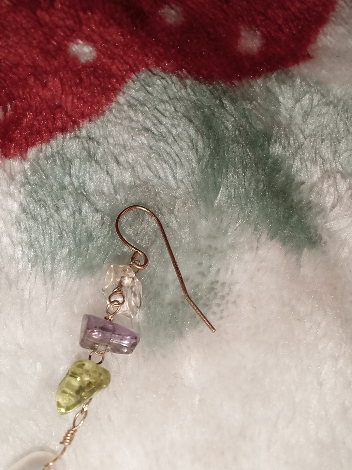 14k Solid Yellow Gold Post Dangle Pierced Earring… - image 3